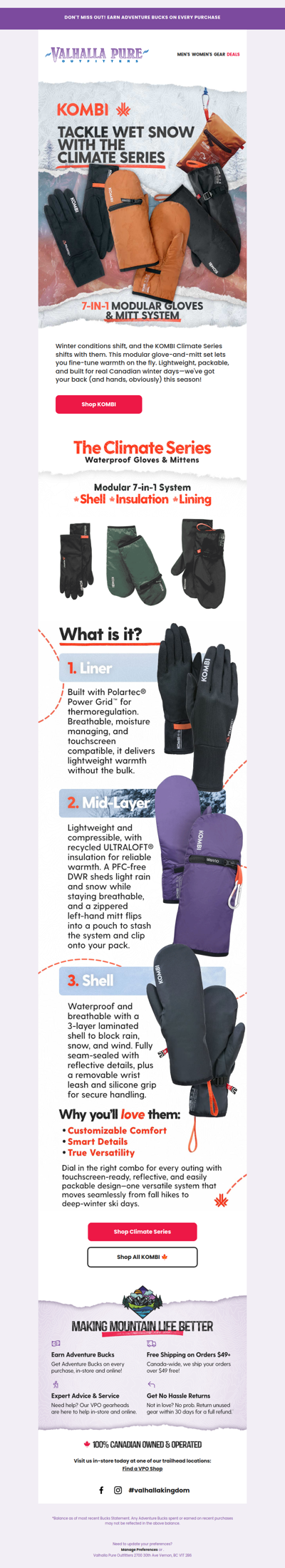 The Kombi Climate Series Glove & Mitt System 🍁