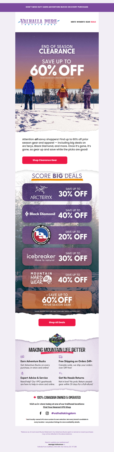 Save BIG on Arc'teryx, Big Agnes & More!
