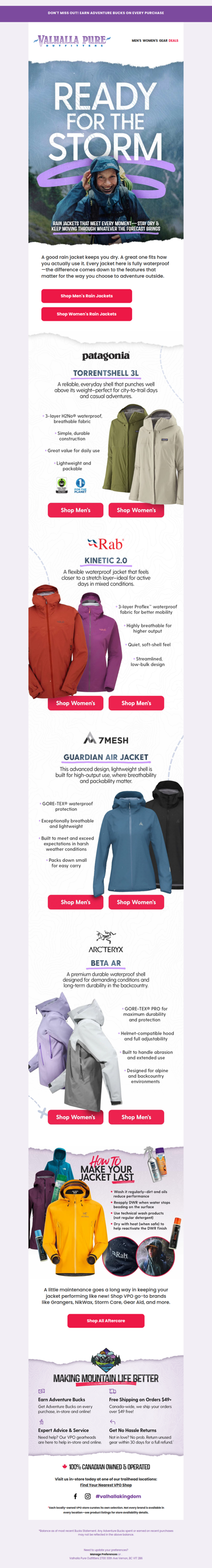 Stay dry with rain-ready jackets