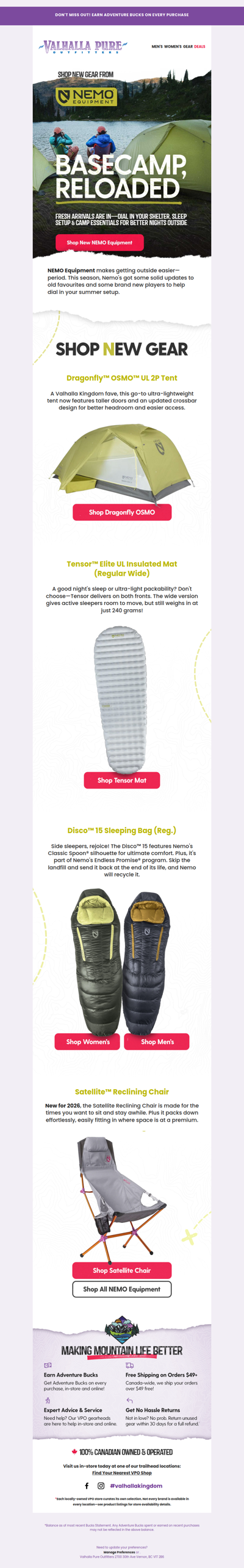 Shop the newest & coolest from NEMO Equipment 🏕️