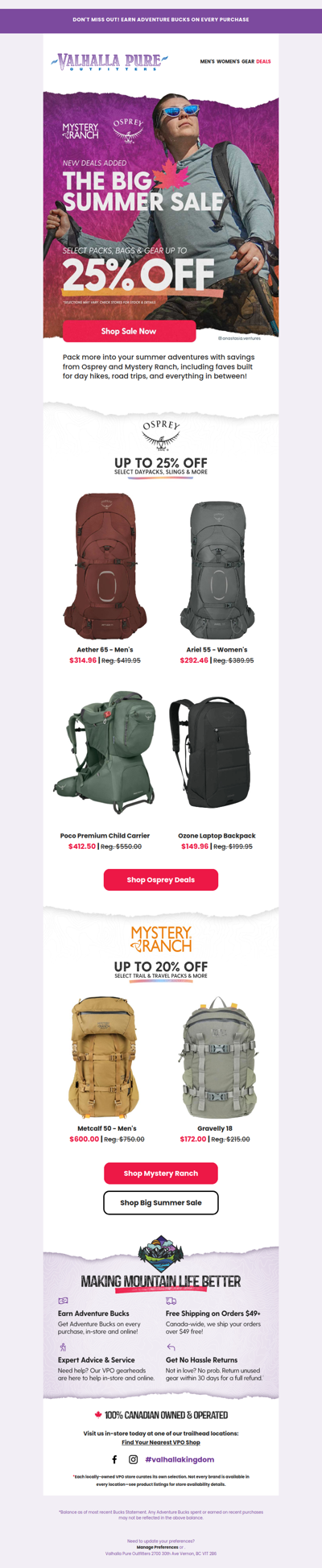 Save up to 25% off Osprey, Mystery Ranch (& more!) 🎒