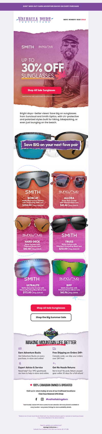 Save up to 30% of Sunglasses from Suncloud & Smith 😎