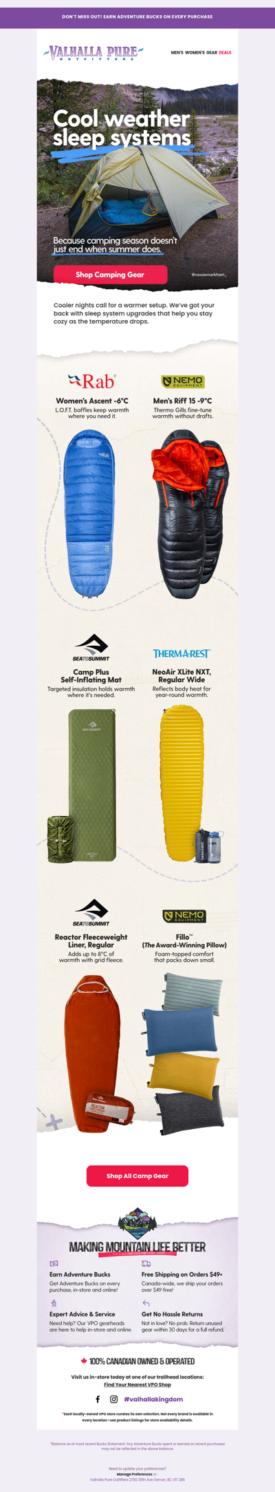 Sleep Systems for Cooler Weather ⛺