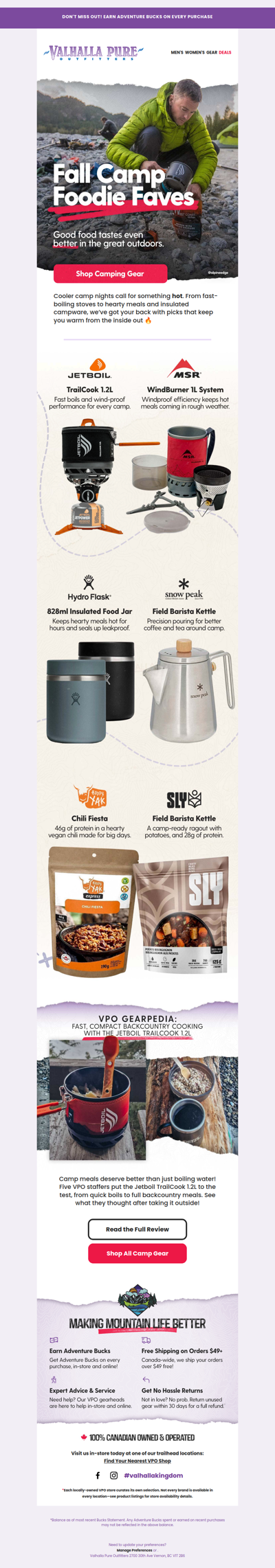 Fall camping? Pack these foodie faves