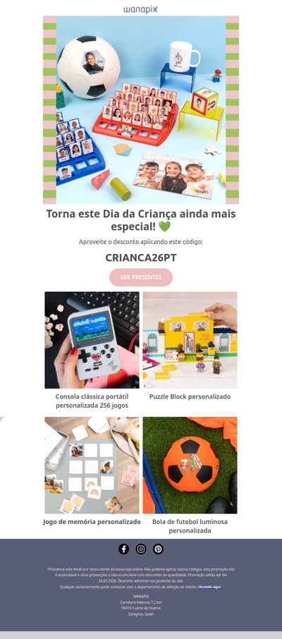 Última oportunidade 📢 presente especial para o Dia da Criança 🧩