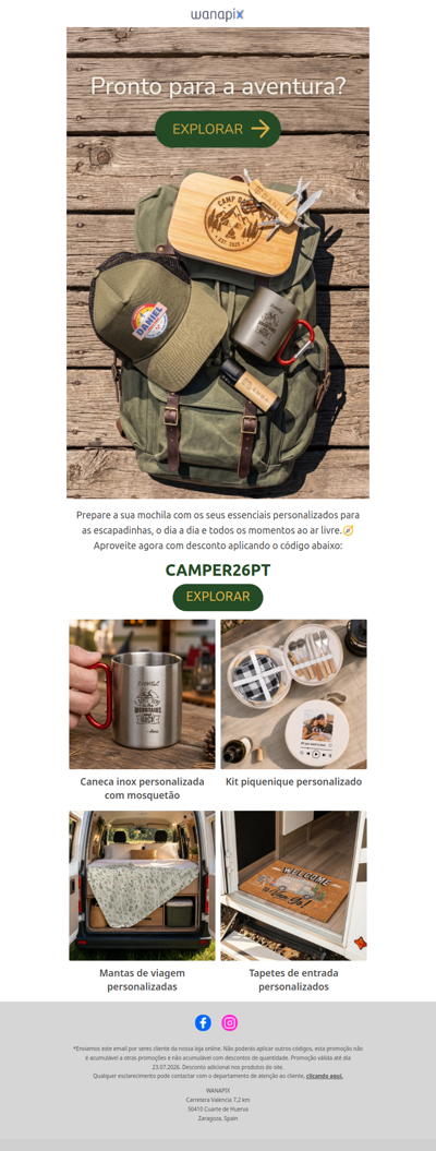 Mostre o seu lado mais aventureiro🏕️