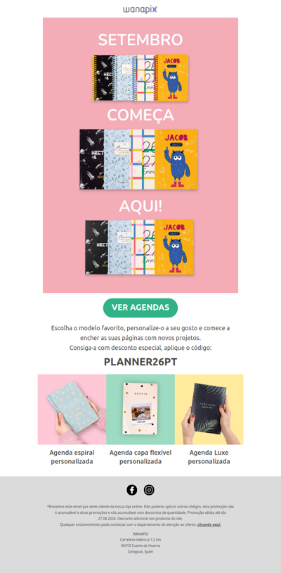 Está aqui a sua nova agenda! 📕