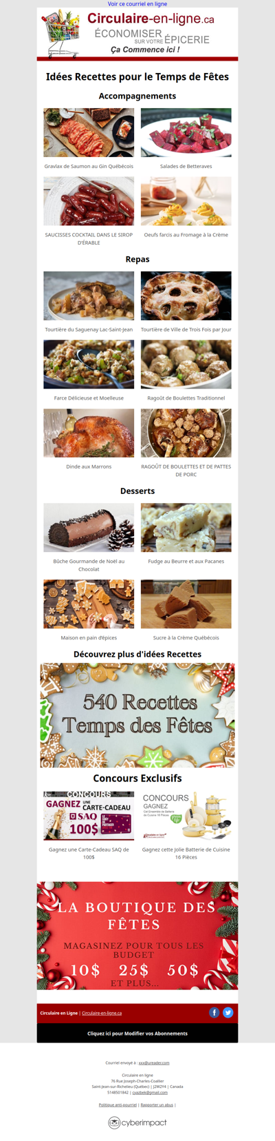 540 Idées Recettes pour le Temps de Fêtes