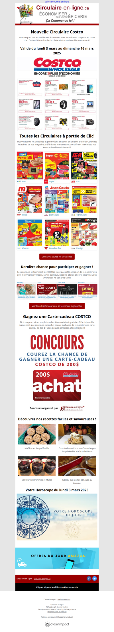 Nouvelle Circulaire Costco Valide jusqu'au dimanche 16 mars 2025