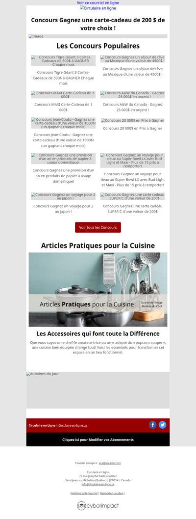 Concours Gagnez une carte-cadeau de 200$ de votre choix 🏆