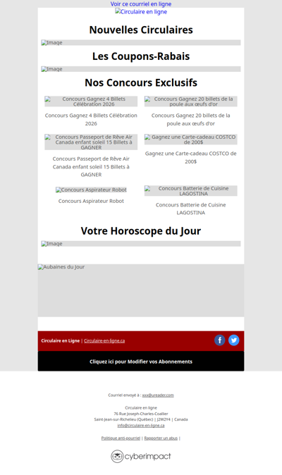 Nouvelles Circulaires Semaine du 20 Novembre au 26 Novembre 2025