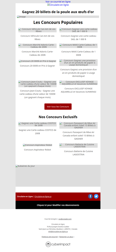 Concours Gagnez 20 billets de la poule aux œufs d'or🏆