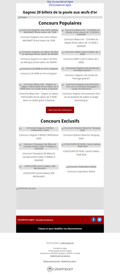 Concours Gagnez 20 billets de la Poule aux œufs d'or🏆