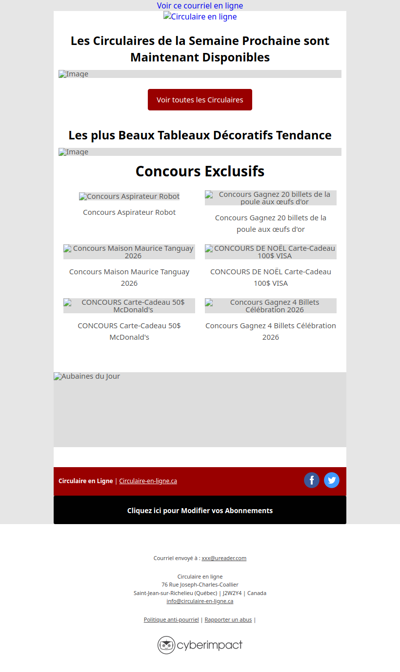 Nouvelles Circulaires du 11 au 17 décembre 2025