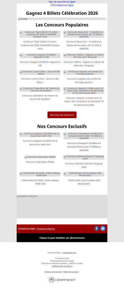 Concours Gagnez 4 Billets Célébration 2026🤩