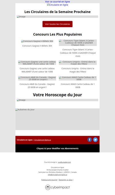 Circulaires de la Semaine Prochaine