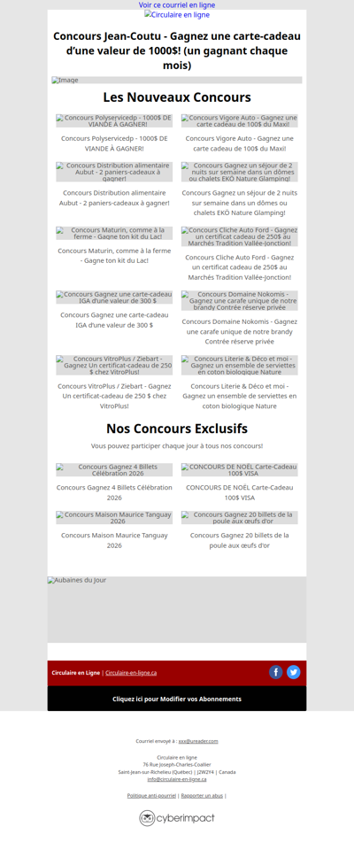 Concours Gagnez 1000$ chez Jean Coutu🤩