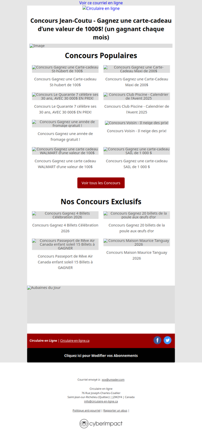 Concours Gagnez 1000$ chez Jean Coutu🤩