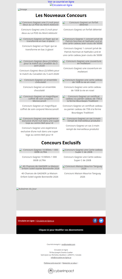 Nouveaux Concours🏆 Gagnez 20 Billets Gagnant à VIE