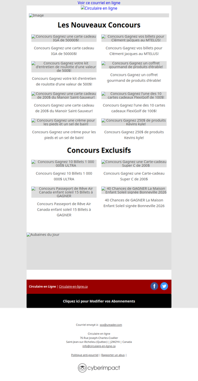 Concours Gagnez 20 Billets Gagnant à VIE