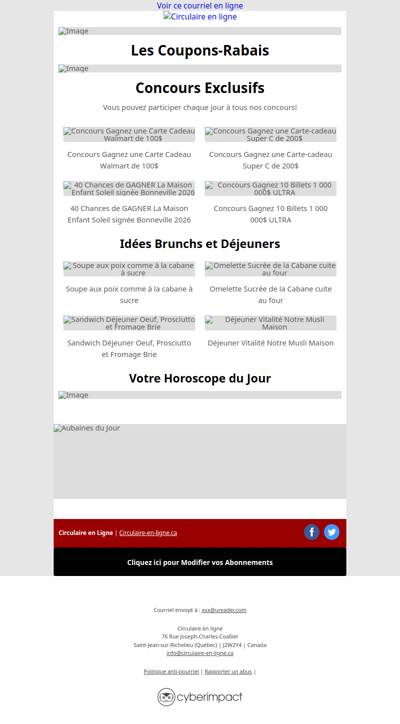 Circulaires de la Semaine Prochaine