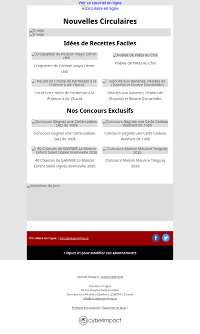 Nouvelles Circulaires du 26 Mars au 1 Avril 2026