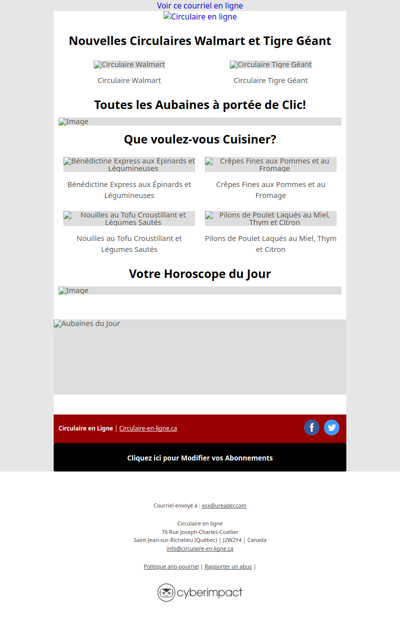 Nouvelles Circulaires Walmart et Tigre Géant