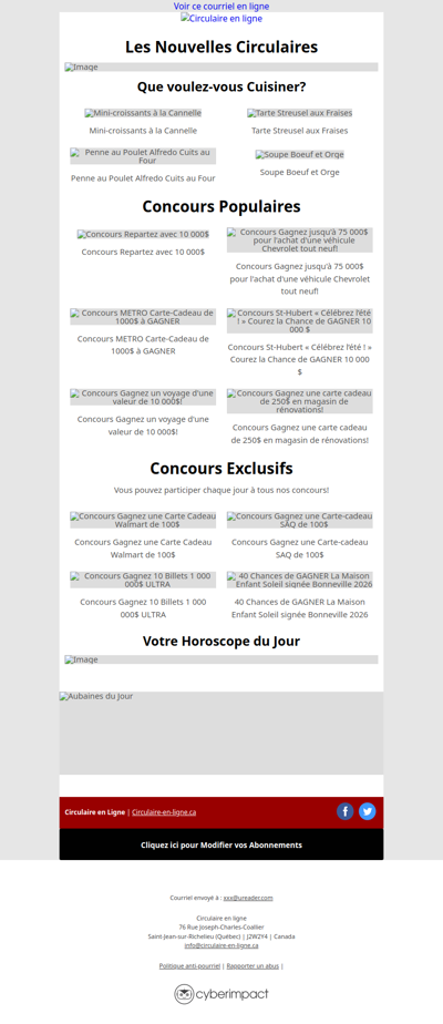 Circulaires de la Semaine Prochaine 🤩