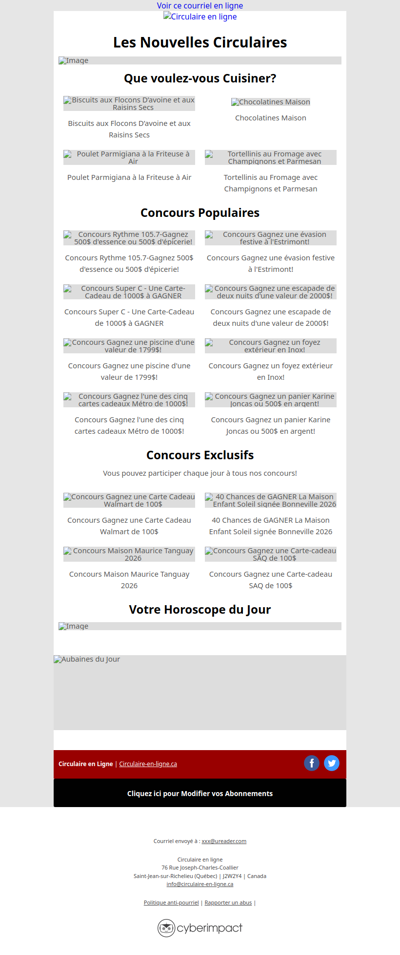 Circulaires de la Semaine Prochaine 🤩