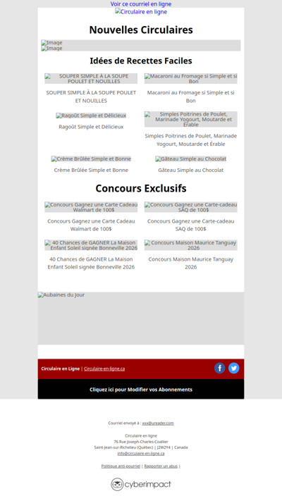 Nouvelles Circulaires du 9 Avril au 15 Avril 2026
