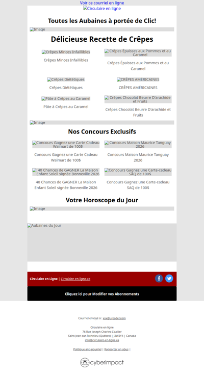 Toutes les Circulaires du 9 au 15 Avril 2026