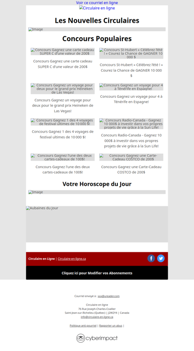 Circulaires de la Semaine Prochaine 🤩