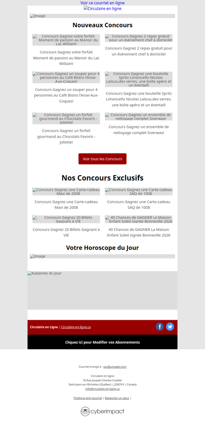 Circulaires de la Semaine Prochaine 🤩
