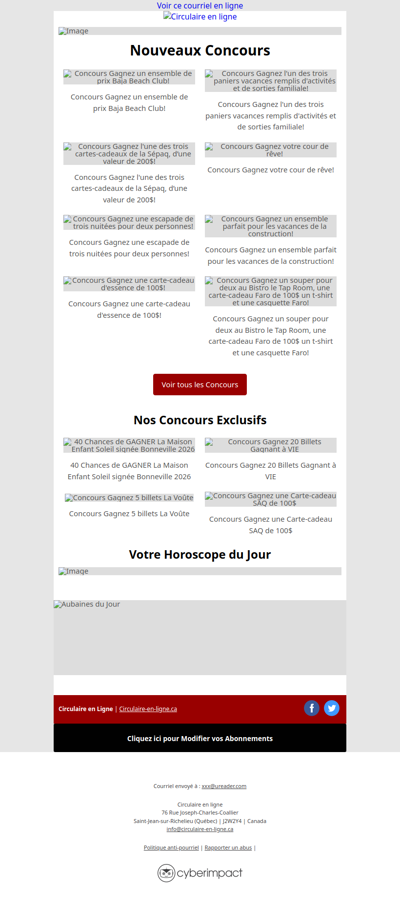 Toutes les Circulaires du 25 Juin au 1 Juillet 2026