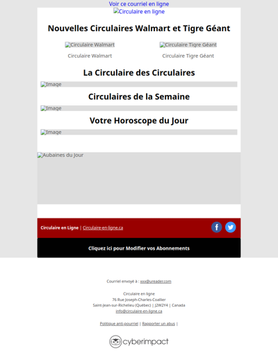 Nouvelles Circulaires Walmart et Tigre Géant