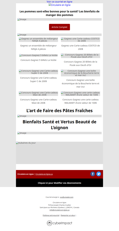 Rabais Épicerie et Concours de la Semaine
