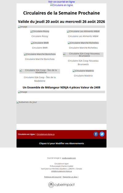 Circulaires de la Semaine Prochaine