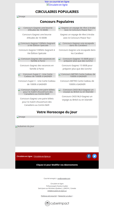 Circulaires Concours et Horoscope du Jour