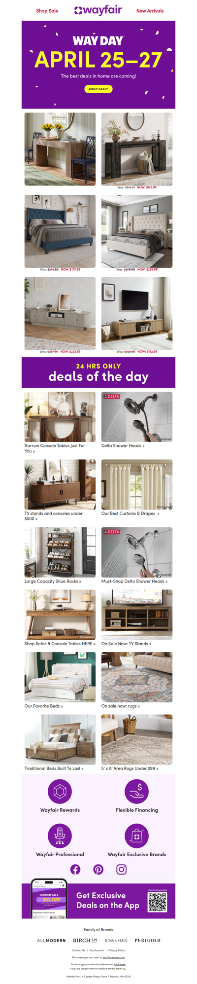 SOFA & CONSOLE TABLES WAY DAY 👉 April 25–27 👉 Prep your cart