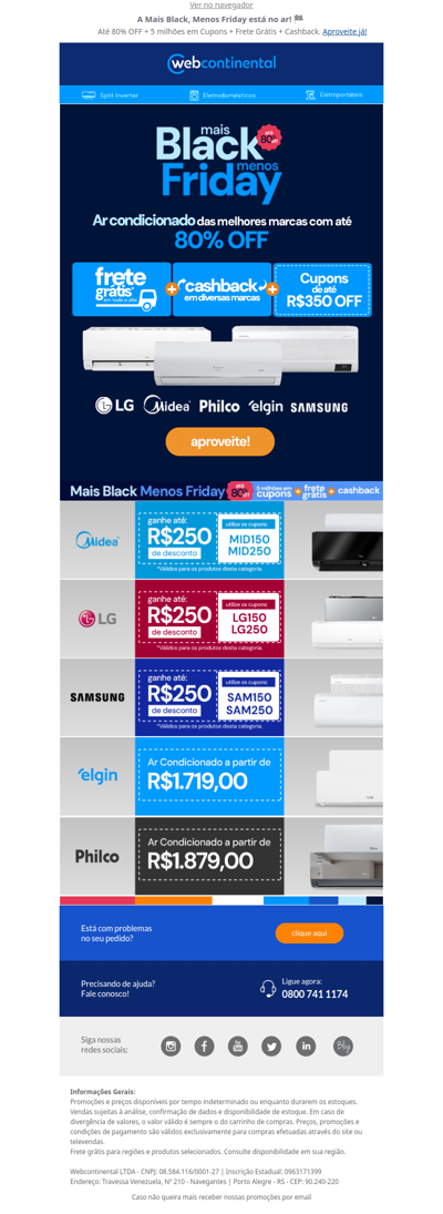 🚨 CUPONS LIBERADOS: Até R$250 OFF para você garantir seu Ar Condicionado HOJE!