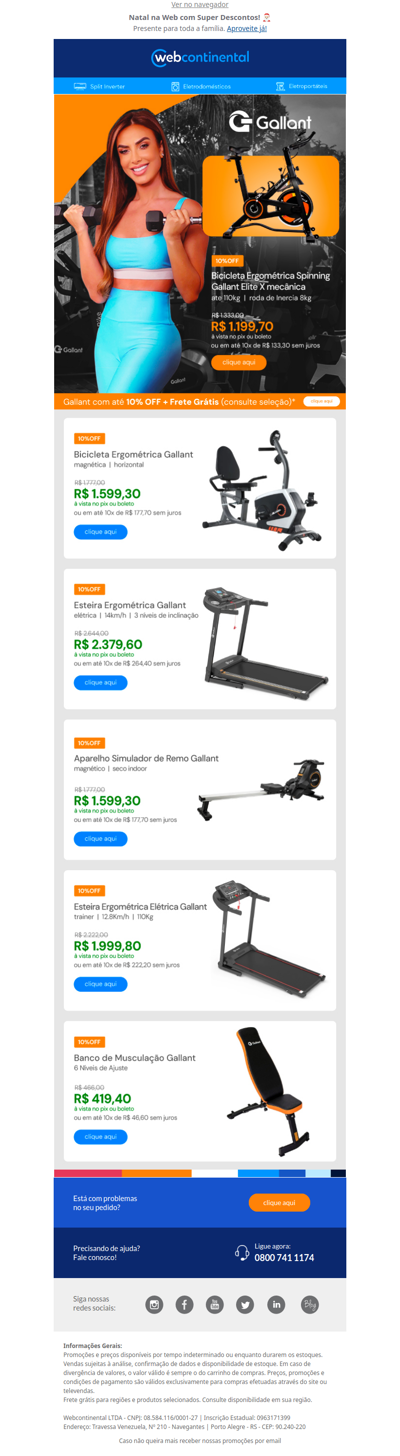 🏋️‍♀️💪 10% OFF + Frete Grátis* para sua academia em casa com Gallant!