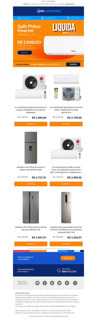E o #LIQUIDA da Webcontinental continua com muito DESCONTO! 🤑