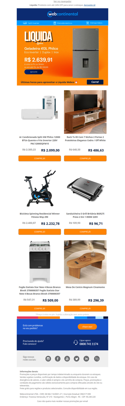 📢 Últimas horas para aproveitar o #LIQUIDA com até 24% OFF!