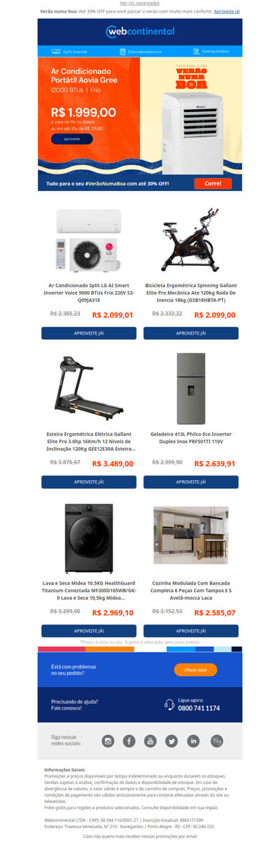 BAIXOU! 🚨 Ar Portátil 12K BTUS por R$1999 e mais ofertas imperdíveis — Vem!