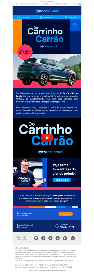 Um dos nossos clientes transformou seu carrinho em um carrão. Na próxima pode ser você! 🚙