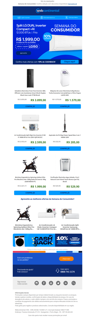 🛍️ Semana do Consumidor: Até 30% OFF + 10% Cashback em Seleção + Cupons!