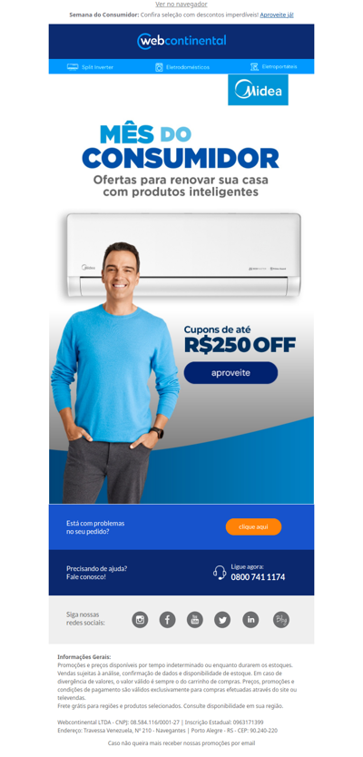 Ar Condicionado Midea com CUPOM? Só aqui na Semana do Consumidor! 🛍️