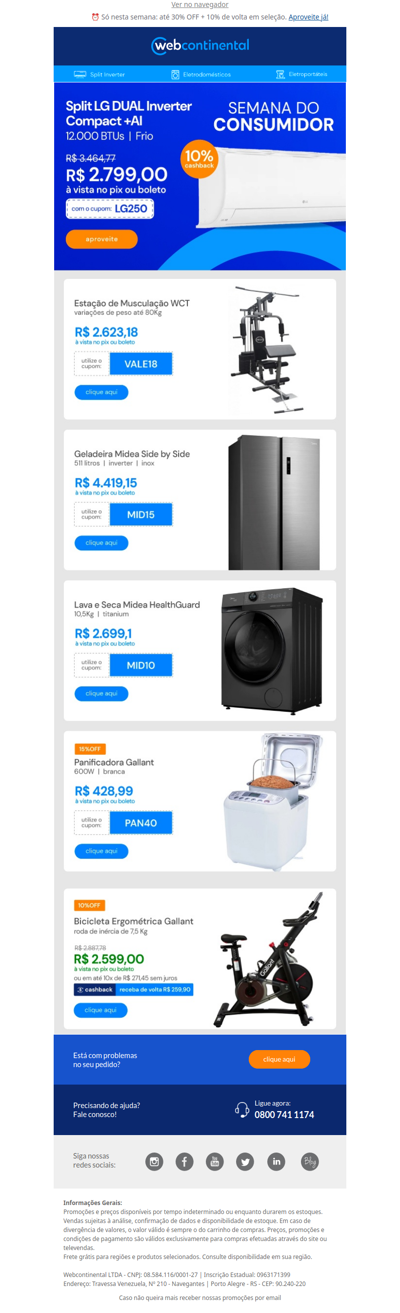 ⏰ Só nesta semana: até 30% OFF + 10% de volta em seleção!