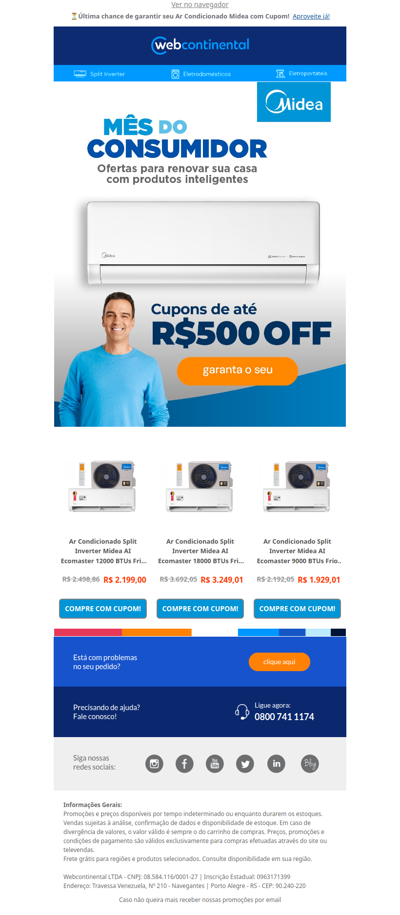 🕒 Corre! Últimos dias para garantir seu Ar Condicionado Midea com cupom!