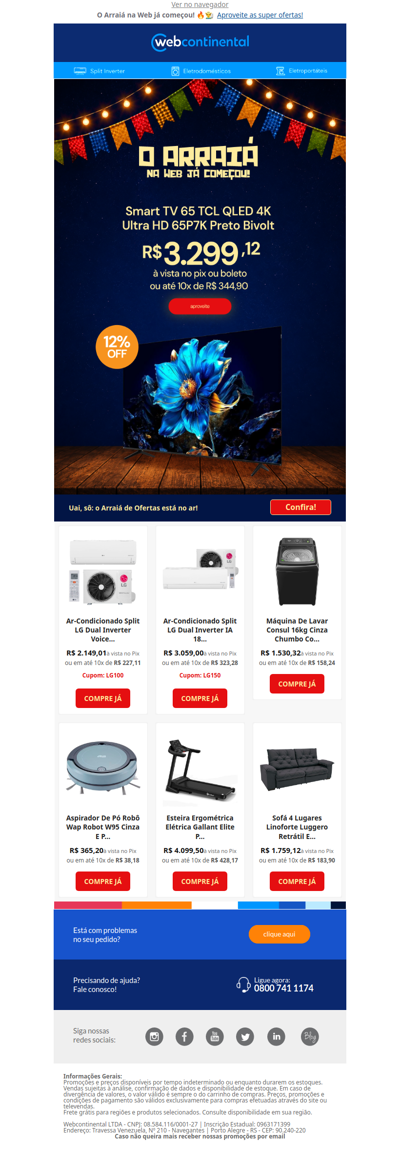 🔥👨‍🌾 Começou o #ArraiánaWeb com Super Descontos!